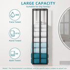 Towel Racks for Bathroom 31 Inch - Wall Mounted, Solid 2 Metal Shelves and 3 Vertical Bars, Can Holds 6 Large Rolled Bath Towels - for Modern Decor Bathroom Towel Storage (Matte Black)