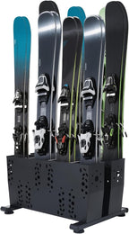 Freestanding Ski Storage Rack for 4 Pairs, Floor Stand Ski Organizer Rack, Heavy Duty Alloy Steel Ski Holders Ski Organizer, Freestanding Ski Organizer for Garage Basement