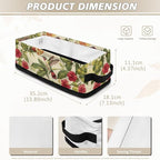 Small Toilet Paper Storage Bin Rectangular Multi-purpose Storage Baskets With Handles Portable Organizer for Home Office Bathroom Decorations, Retro Hummingbird Hibiscus flower