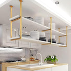 Ceiling Mounted Storage Racks, 2 Layer Floating Pan Pot Shelves Flower Stand Wine Glass Holder for Kitchen/Bars/Living Room/Restaurants/Balcony, Industrial Hanging Display Rack (Size : 120x30x80cm)