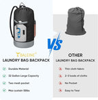 BALEINE 2PK 120L Laundry Bag Backpack, 900D Oxford Fabric Large Travel Laundry Bags with Shoulder Straps and 2 Mesh Pockets for College Dorm, Apartment, Laundromat (Black, 120L)