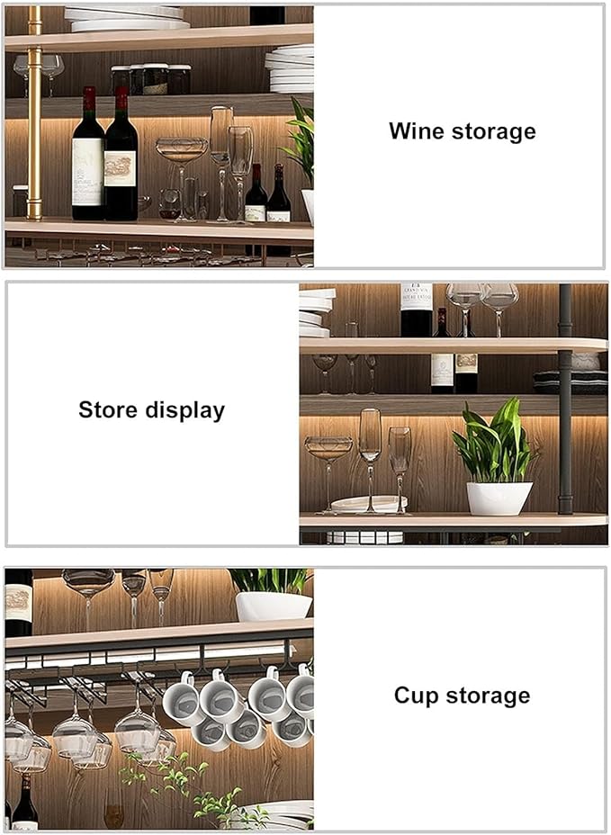 Ceiling Hanging Plant Stand Metal Wine Rack - LOFT Retro Iron Solid Wood , Wooden Hanging Wine Glass Holder, Ceiling Mounted Storage Rack, Industrial Ceiling Mount Shelves 2 Layer ( Color : Gold , Siz