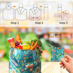 Reusable Grocery Bags, 6 Pack 50Lbs Foldable Fashion Washable Shopping Bags, Large Boho Tote Bags For Groceries, Bulk Market Cloth Storage Bags, Utility Aesthetic Personalized Gifts For Women