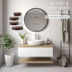 Bamboo Towel Rack by Aura Nest Set of 4 Wood Towel Racks Bamboo Bathroom Accessories -Wall Towel Holder for Rolled Towels Wooden Towel Racks for Bathroom Spa Bathroom - Dark Brown