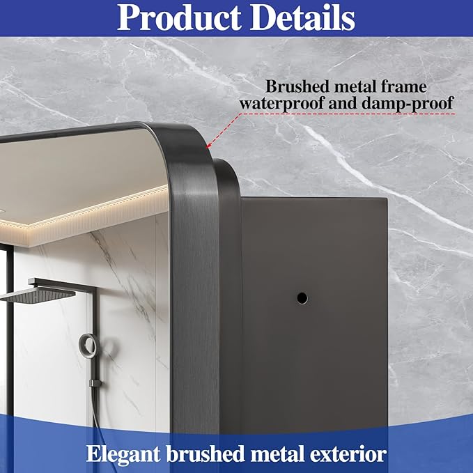 Bathroom Medicine Cabinet,28"x28" Square Mirror Door with Stainless Steel Frame,Recessed & Surface Wall Cabinet with Glass Shelves, Rust-Resistant Bathroom Storage Cabinet