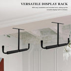 Heavy Duty T-shaped Ceiling Mounted Storage Rack Bike and Fishing Rod Holder Metal Garage Organizer for Overhead Utility and Garage Storage