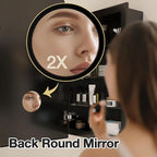 Arched Medicine Cabinet Mirror No Assembly Needed Bathroom Mirror with Storage Recessed or Surface Mount Options (Black, 29.5" L x 15.8" W)