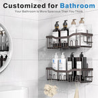 EUDELE Shower Caddy 2 Pack, Adhesive Organizer for Bathroom Storage&Home Decor&Kitchen organizers and storage, No Drilling, Large Capacity, Rustproof Stainless Steel Organizer, Decor Sets