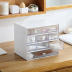 Desk Organizer with 6 Drawers, Makeup Organizer, Plastic Cosmetic Organizer, Bathroom Organization Boxes, Desktop Storage Box(White)