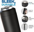 Frost Buddy Universal Can Cooler - Fits all - Stainless Steel Can Cooler for 12 oz & 16 oz Regular or Slim Cans & Bottles - Stainless Steel (Diamond Plate - Silver)