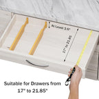 Bamboo Drawer Dividers, Adjustable Kitchen Drawer Organizer for Clothes,17-22" Expandable Drawer Organization Separators for Bedroom,Bathroom,Dresser and Office,4-Pack