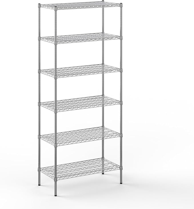 18" Deep x 36" Wide x 86" Height Wire Shelving Kit | 6-Tier | NSF Commercial Storage Rack Unit