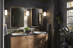 Kohler 35570-BLL Verdera® Framed Bathroom Medicine Cabinet with Mirror, Rectangular Design, Mirrored Interior, Adjustable Glass Shelves, Rustproof, 22 in. W x 34 in. H, Matte Black