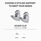 Glass Shelves - Tempered Safety Glass Shelves for Bathroom, Choose Over 20 Shelf Brackets and Multiple Shelf Sizes - Scoop Style - 23.6 x 7.9 in - Silver Clip