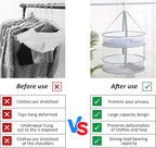AUTODECO 3-Tier Folding Mesh Clothes Hanging Dryer, Sweater Drying Rack, Large Laundry Drying Rack, Lay fold Flat Dry Hanger, Mesh Clothes Hanging Dryer - XL(3Tier)