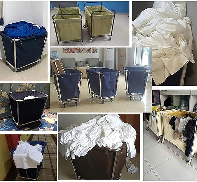 400L Commercial Laundry Cart Liner Bags - Removable Waterproof Replacement Bags for Rolling Laundry Baskets, Heavy-Duty Oxford Cloth Storage (Large Capacity) (Blue) (Blue)