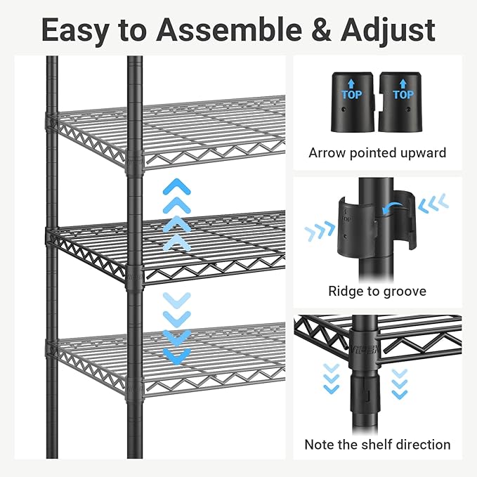 VIPEK R2C Plus Heavy Duty Rolling Garment Racks with Cover Clothing Rack for Hanging Clothes Portable Closet with Adjustable Wire Shelving & Double Rods, Black Rack with Black Upgraded Polyester Cover