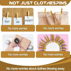 100 Pcs Colored Clothes Pins Wooden, Clothespins for Crafts 2.9 Inch, Clothing Pins for Hanging, Pictures, Classroom, Gold
