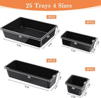 25 PCS Plastic Drawer Organizer Set, 4-Size Versatile Organizer Trays & storage Bins for Makeup, Jewelry, and Gadgets in Bathroom, Bedroom and Office, Black