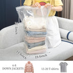 5 PACK Cube Vacuum Storage Bags,Large Cube (19.6 * 27.5 * 11.8 Inch),Electric Pump， Extra Large Vacuum Seal Bags for Clothing, Comforters, Blankets, Bedding, Closet Organization Space Saving