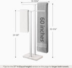 KES Standing Towel Rack for Bathroom with Marble Base, 2-Tier Towel Rack Stand for Floor, SUS304 Stainless Steel Polished Finish, BTH217