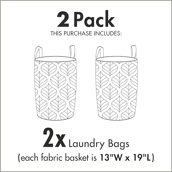 Ambesonne World Map Laundry Bag Pack of 2, Pattern Vintage Globe Atlas Theme Airship Knots Ribbon Retro Print, Hamper Basket with Handles Drawstring Closure, 13" x 19", Beige Green