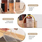 Aveniee Bathroom Counter Organizer, 2 Tier Perfume Skin Care Countertop Storage Shelf, Vanity Makeup Tray for Cosmetic Skincare Lotion, Gold