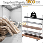 Heavy Duty Horizontal Storage Rack with 3 Inch Wheels 2 Fixed & 2 Swivel, Mobile Material Handling Conduit Pipe Rack Holds up to 2000lbs, 4.2ft x 2.1ft x 5.2ft