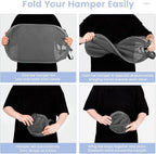 HOUSE AGAIN 2 Pcs Pop Up Laundry Hamper, Strong Mesh Laundry Baskets Collapsible, Hamper with Handles and Side Pocket, Portable Foldable Dirty Clothes for Dorm, Laundry room and Travel Storage, Grey