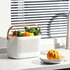 UUJOLY Plastic Storage Baskets with Handles, Shower Caddy Shelf Organizers Basket for Bathroom, Kitchen, Dorm Room, Yellow