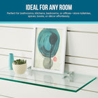 Spancraft Clear Floating Glass Shelf 10" X 27" in Chrome