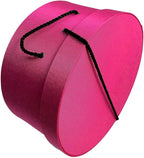 Sarah's Hat Boxes Classic Cerise Hat Box – 18.5" x 9.5" (Dia. x Ht.) Handmade in USA – Odorless Non-Toxic Adhesive, Cording Handle – Premium Storage for Hats & Accessories