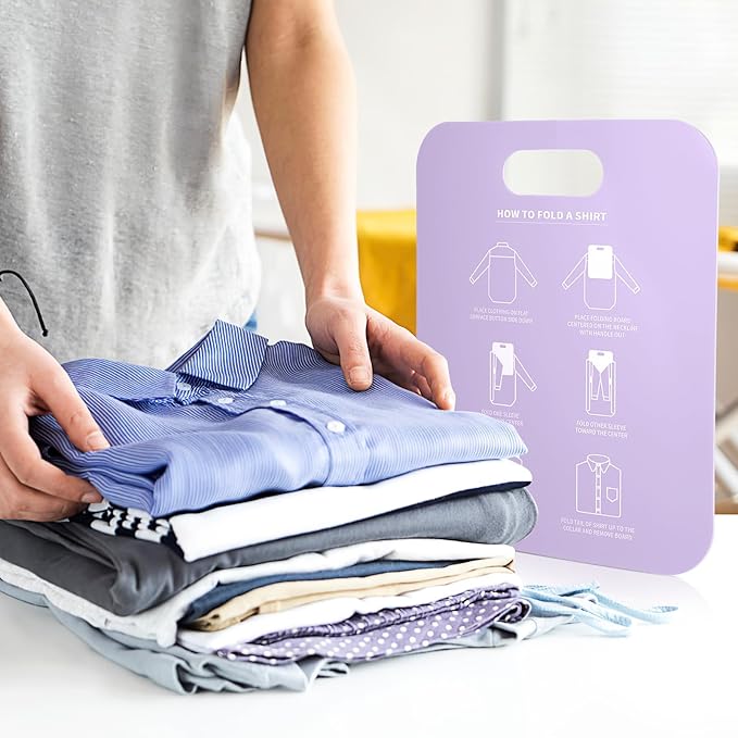 2pcs Shirt Folding Board Clothes Folder Pp Laundry Folding Tool for Home Use Purple
