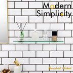 KOKOSIRI Floating Shelves Wall Mount 20-Inch Bathroom Tempered Glass Shelf Shower Storage Kitchen Rack, 2 Pack Brushed Stainless Steel B1107BR-L20-P2