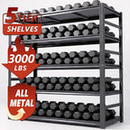 Adjustable 6-Tier Garage Shelving, Heavy Duty Steel Storage Rack, High Load Capacity, Ideal for Garage, Warehouse, or Home Organization (6-Tier 78" H x 40" W x 16" D)