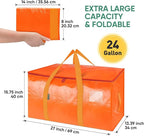 BALEINE 6-Pack Oversized Moving Bags with Reinforced Handles, Heavy-Duty Storage Tote for Clothes, Moving Supplies (Orange, 6-Pack)