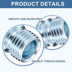 uxcell 4Pcs Metal Rack Connector, 0.87" x 0.63" Wire Shelving Poles Coarse Thread Connector Shelf Holder Connection for Storage Shelf Wire Shelving Unit Replacement Parts, Silver