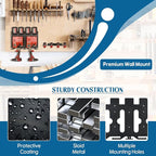 3-in-1 Metal Wall Mount for Milwaukee Charger, Battery and Drill, Battery Holder for 4×M12 & 4×M18 Batteries, Charger Holder for 2x M12-18C/2x M12-18FC/1x M18 DFC Chargers, Power Tool Organizer