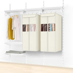 Zilink Garment Storage Bags for Hanging Clothes 40" Suit Garment Bag with Clear Window Space Saving Hanging Garment Bags for Suits, Shirts, Short Skirts, Beige