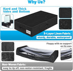 Under Bed Storage Container Bins 2 Pack, Low Profile Foldable Underbed Clothes Storage Organizer W/ Ultra Thick Fabric and Sturdy Bottom/Sides, Dual Zipper Storage Box for Dorm and Home 30x16x6.7"