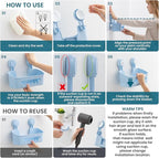 TAILI Shower Caddy Suction Cup, Heavy Duty Bathroom Organizer, Removable Shelves for Inside Shower, Shampoo, Waterproof Suction Plastic Storage for Bathroom Accessories Holder, Blue