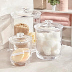 STORi Premium Quality Clear Plastic Apothecary Jars | Set of 3