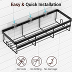 WOWBOX Shower Caddies 2 Pack - Adhesive Hanging Shower Shelf - Bathroom Organizers and Storage, No Drilling Stainless Shower Shelves for Home Decor, Bathroom Accessories