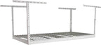 MonsterRax Overhead Storage Rack - Heavy Duty Shelving, 400 lb Capacity, Adjustable Rack, Ceiling Mount Shelves 3x6' White (18-33'')