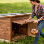 2 Pcs Wire Egg Baskets, Farmhouse Chicken Egg Collecting Baskets, Rustic Metal Egg Storages with Wooden Handle, Stackable Fresh Holders for Fruits, Vegetables, Sundries