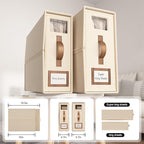 4 Pack Foldable Bed Sheets Set Organizers and Storage(Cal King Size),Linen Fabric Closet Organizers with Window,Folding Bedding Storage Box for Bedsheets and Pillow Cube Organizer-Beige