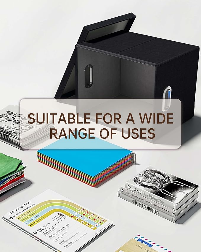 Oterri File Organizer, File Box, File Cabinet for Letter File Folder Storage, Hanging File Organizer for Office/Decor/Home,Document Organizer, 1 Pack,Black-Box Only