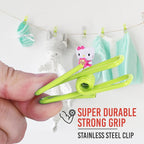 30 Pack Green Chip Bag Clips for Food - PVC 2 Inch Coated Sealer for Sealing Food - Paper Holder, Clothesline Clip for Laundry Hanging, Kitchen Bags, Multipurpose Clothes Pins