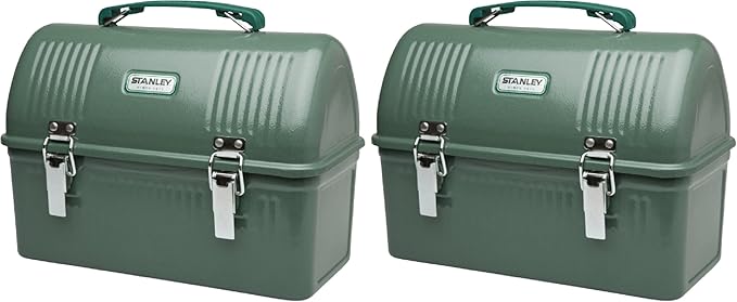 Stanley Classic Lunch Box 10 qt | Vintage Metal Lunchbox | Durable Meal Container with Handle and Latch | Stores Food, Drinks, Thermos, Water Bottle