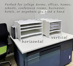 7 Tier Adjustable Shelves Office Desk Organizer,Wooden Desk File Organizer, Letter Tray, Document Letter Mail Tray Sorter, White/Black (White-7tray(with 6 Adjustable Shelves))